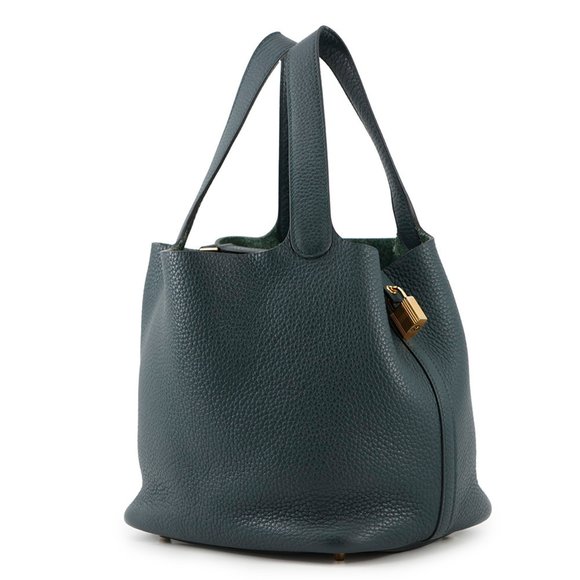 Hermes Hermès Picotin Lock MM Handbag, Vert Cypress, Taurillon Clemence, B Stamp - Picture 2 of 11